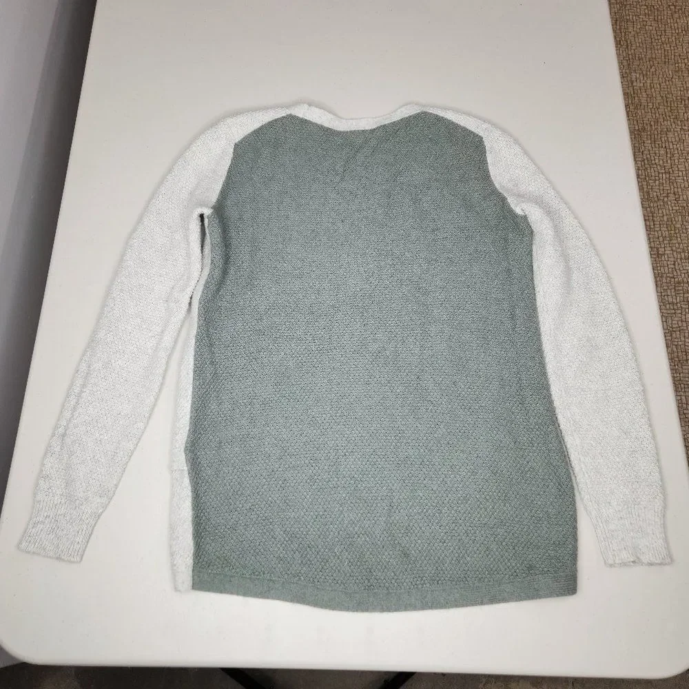 Madewell White and Green Feature Pullover Sweater in Colorblock Size XS